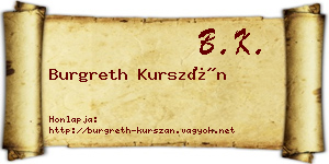Burgreth Kurszán névjegykártya